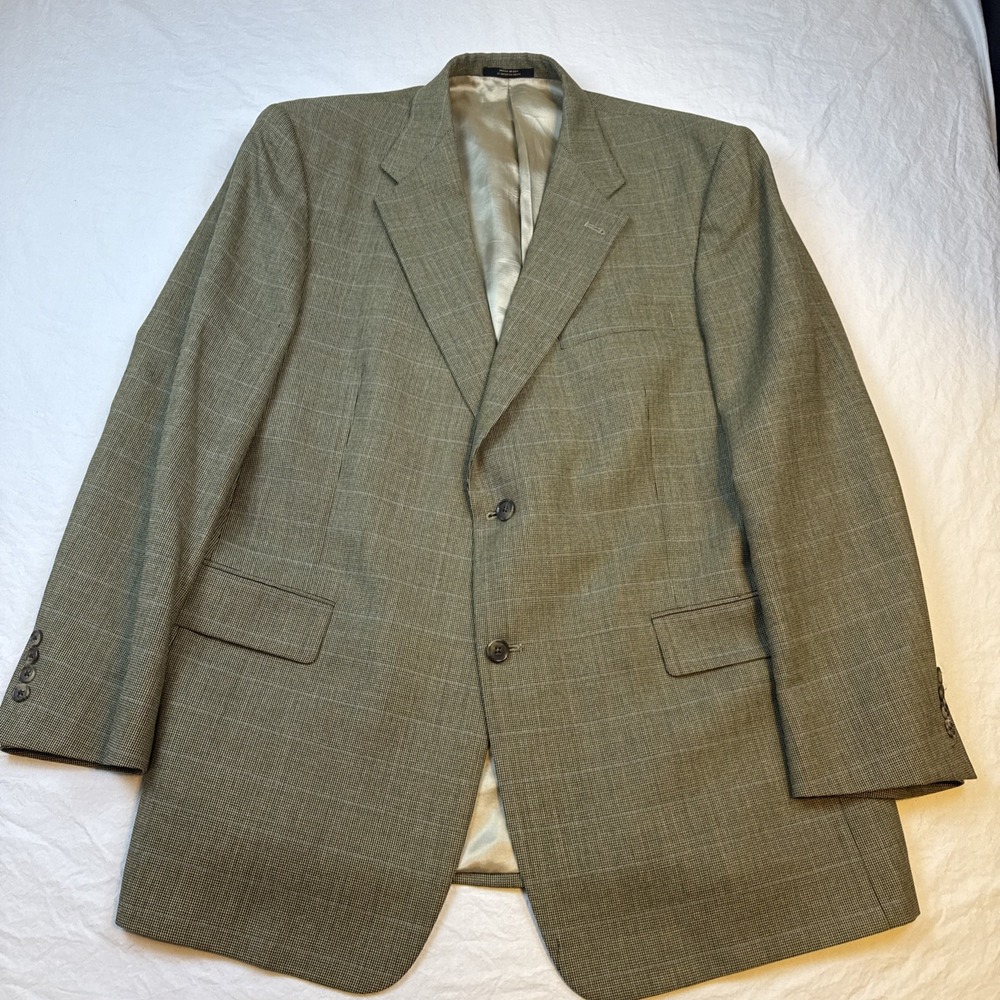Hart Schaffner Marx 46LSport Coat Brown Houndstooth USA Blazer